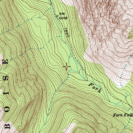 Topographic Map of Pinchot Creek, ID