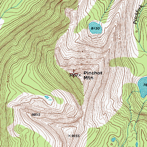 Topographic Map of Pinchot Mountain, ID