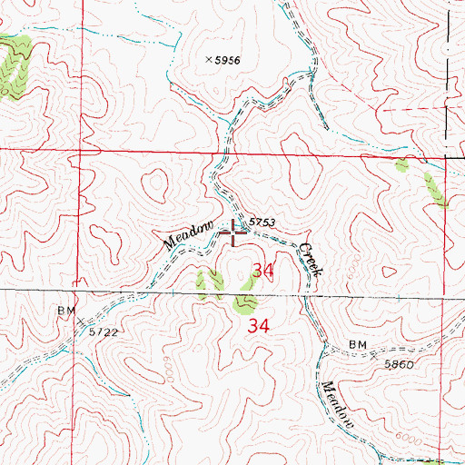 Topographic Map of Pine Creek, ID