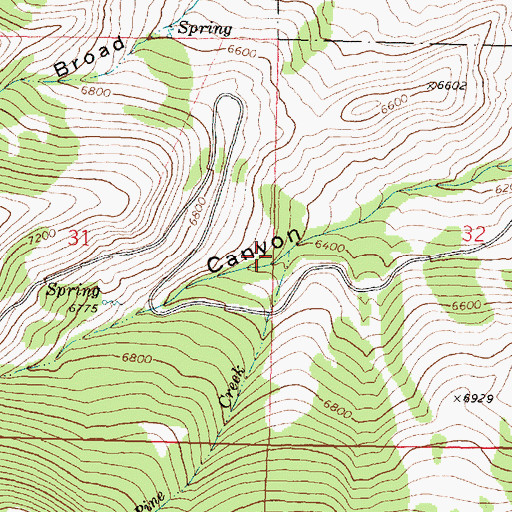 Topographic Map of Pine Creek, ID