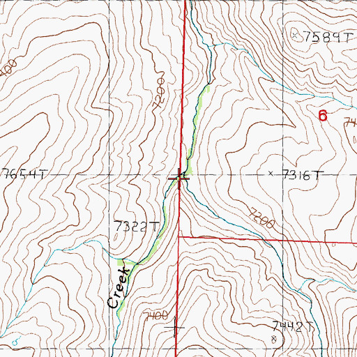 Topographic Map of Pine Creek, ID