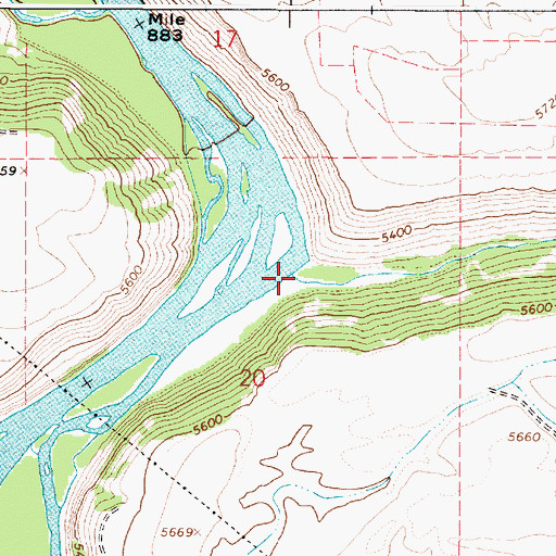 Topographic Map of Pine Creek, ID