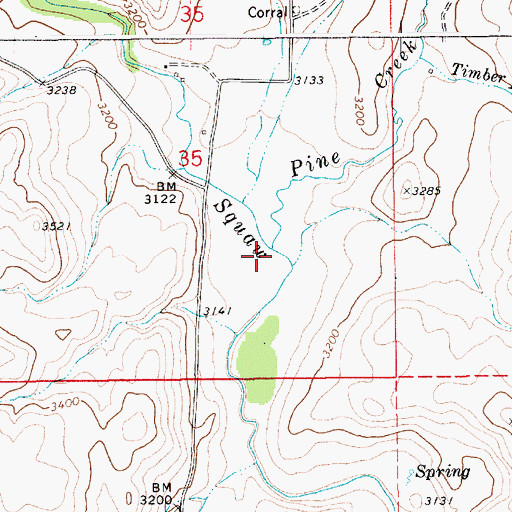 Topographic Map of Pine Creek, ID