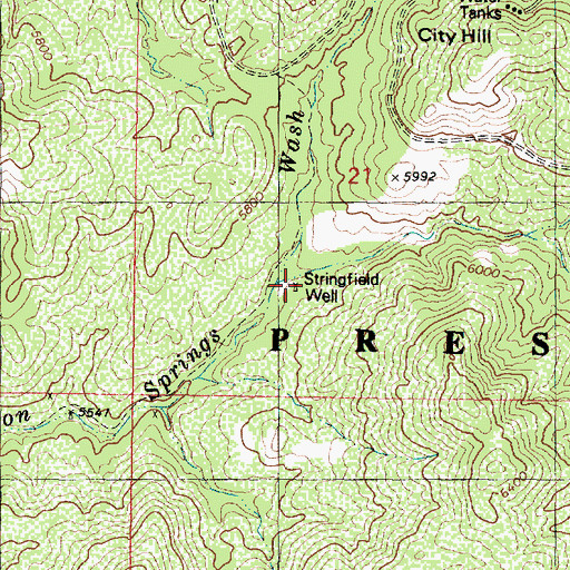 Topographic Map of Stringfield Well, AZ
