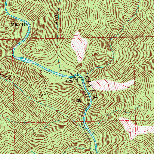 Topographic Map of Pine Creek, ID
