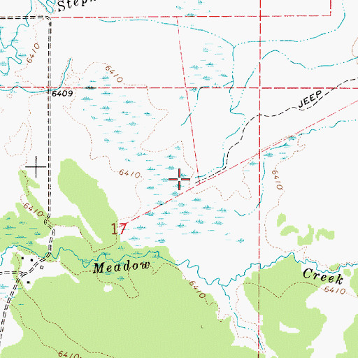 Topographic Map of Pine Creek, ID