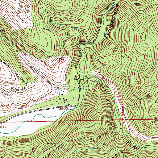 Topographic Map of Pine Creek, ID