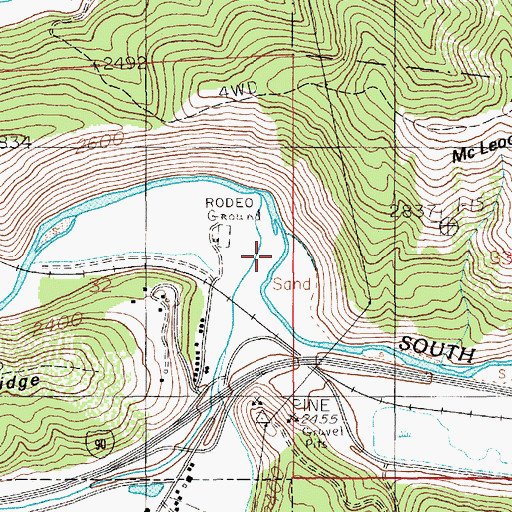 Topographic Map of Pine Creek, ID