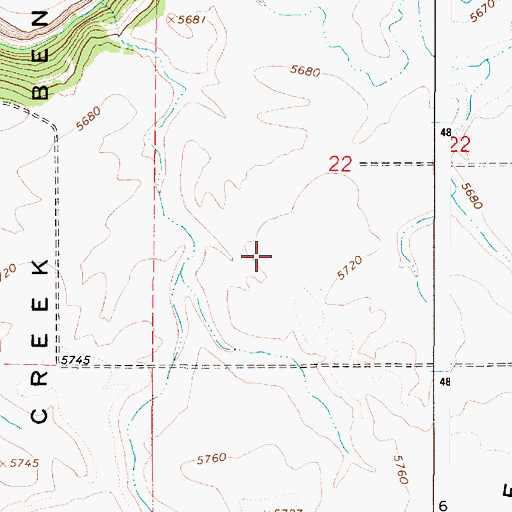 Topographic Map of Pine Creek Bench, ID