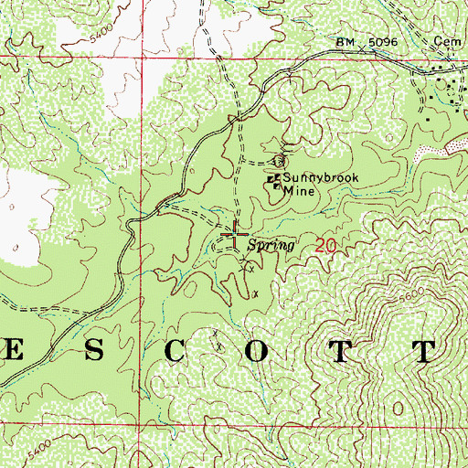 Topographic Map of Sunnybrook Spring, AZ