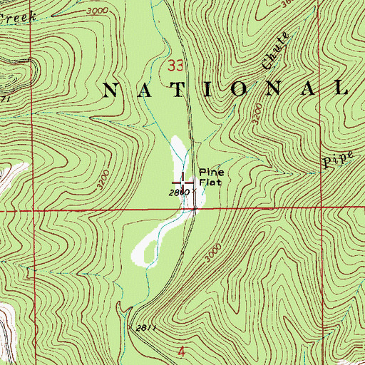 Topographic Map of Pine Flat, ID