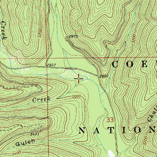 Topographic Map of Pine Flat Creek, ID