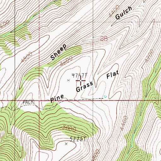 Topographic Map of Pine Grass Flat, ID