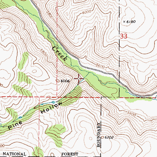 Topographic Map of Pine Hollow, ID