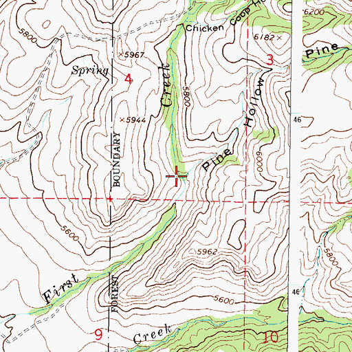 Topographic Map of Pine Hollow, ID