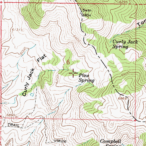 Topographic Map of Pine Spring, ID