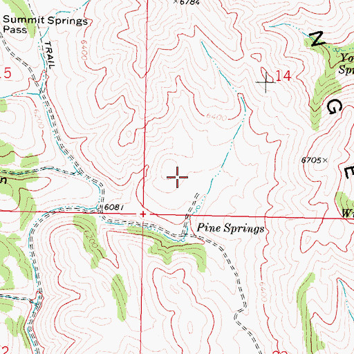 Topographic Map of Pine Springs, ID
