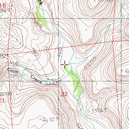 Topographic Map of Piney Creek, NV