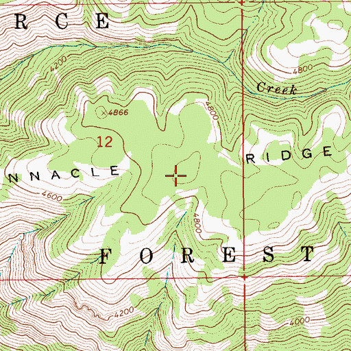 Topographic Map of Pinnacle Ridge, ID