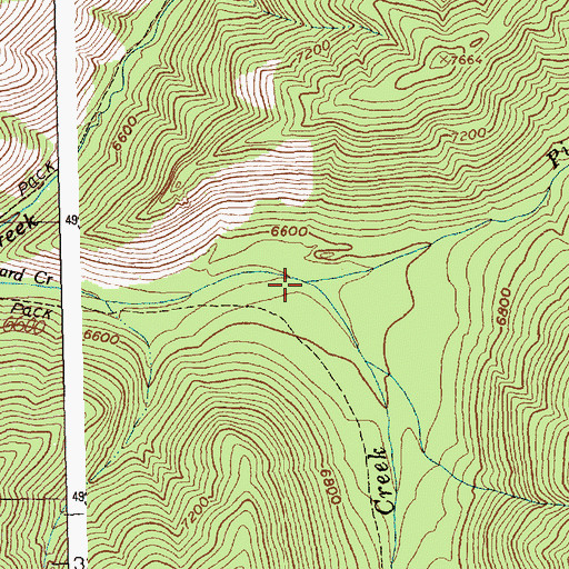 Topographic Map of Pinyon Creek, ID