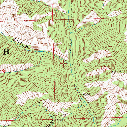 Topographic Map of Pinyon Gulch, ID