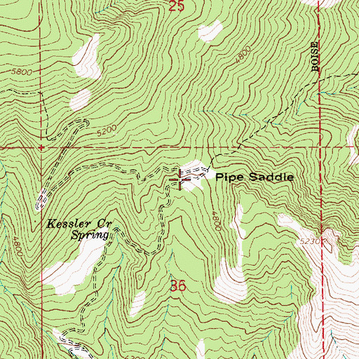Topographic Map of Pipe Saddle, ID
