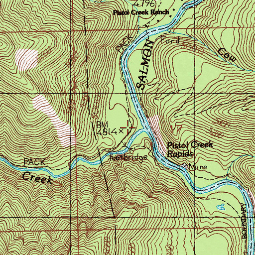 Topographic Map of Pistol Creek, ID