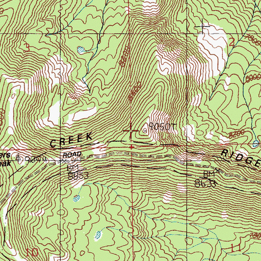 Topographic Map of Pistol Creek Ridge, ID