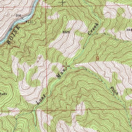 Topographic Map of Pitch Creek, ID