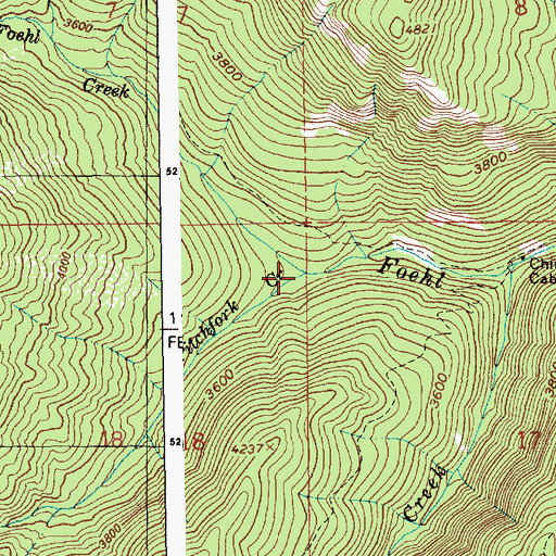 Topographic Map of Pitchfork Creek, ID
