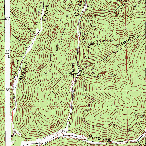 Topographic Map of Pittwood Creek, ID