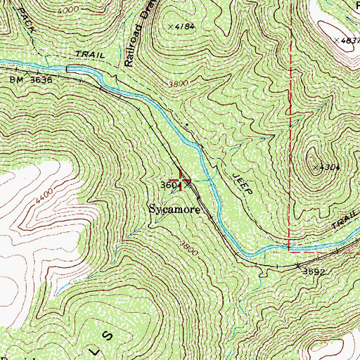 Topographic Map of Sycamore Siding, AZ