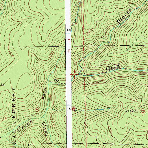 Topographic Map of Placer Creek, ID