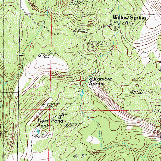 Topographic Map of Sycamore Spring, AZ