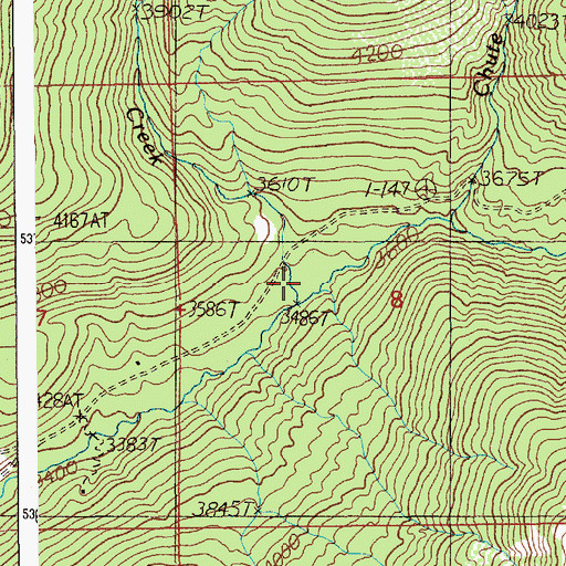 Topographic Map of Plank Creek, ID