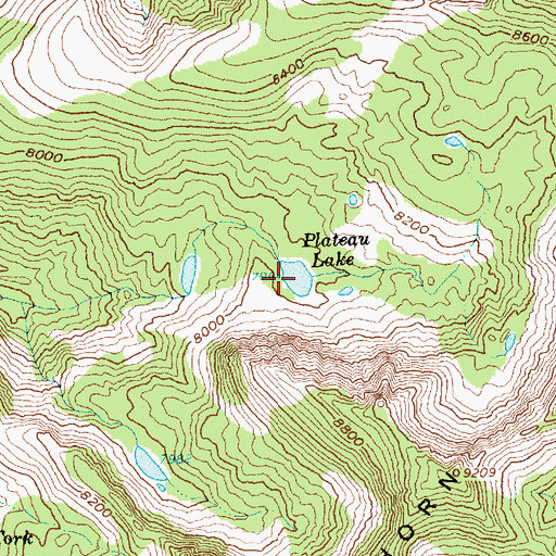 Topographic Map of Plateau Lake, ID