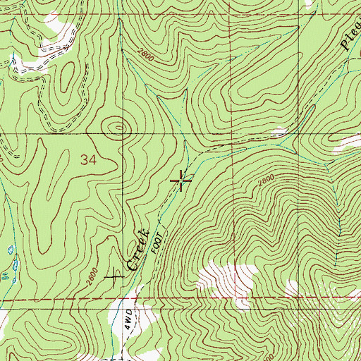 Topographic Map of Pleasant Creek, ID