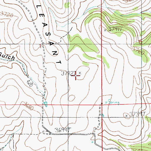Topographic Map of Pleasant Ridge, ID