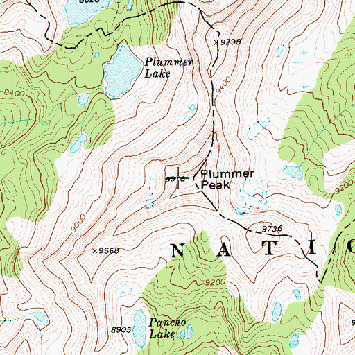 Topographic Map of Plummer Peak, ID