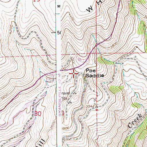 Topographic Map of Poe Saddle, ID