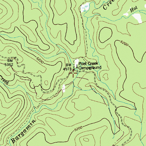 Topographic Map of Poet Creek, ID