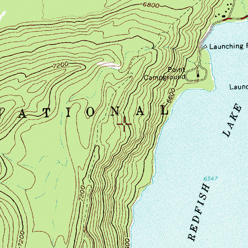 Topographic Map of Point Campground, ID