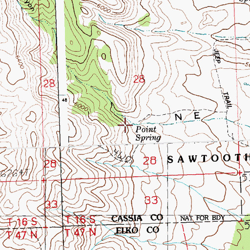 Topographic Map of Point Spring, ID
