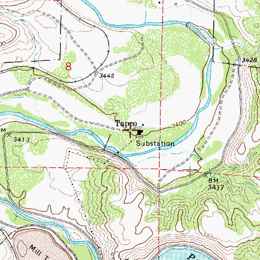 Topographic Map of Tapco Power Plant and Substation, AZ