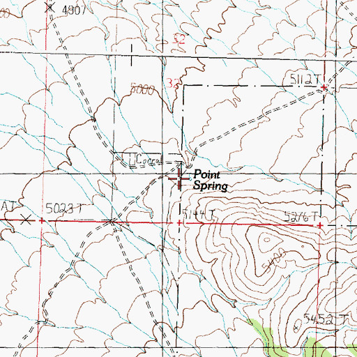 Topographic Map of Point Spring, ID