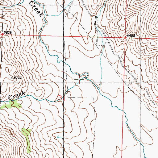 Topographic Map of Poison Creek, ID