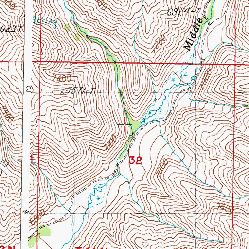 Topographic Map of Poison Creek, ID