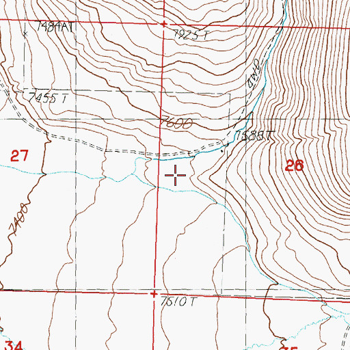 Topographic Map of Poison Creek, ID