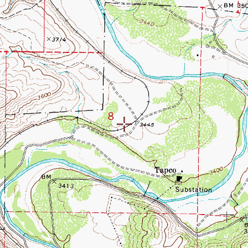 Topographic Map of Tapco Railroad Station, AZ
