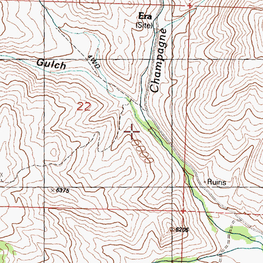 Topographic Map of Poison Gulch, ID